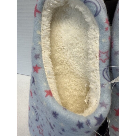Cuddl Duds Girl's Printed Stars Fleece Clog Slippers Sz Lg 5-6 New - Picture 6 of 10